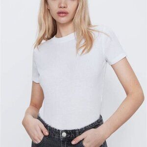 Zara White Short Sleeve Tee